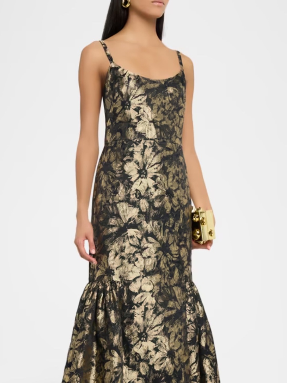 NWT, Aidan Mattox Floral Jacquard Mermaid Gown, Size 10